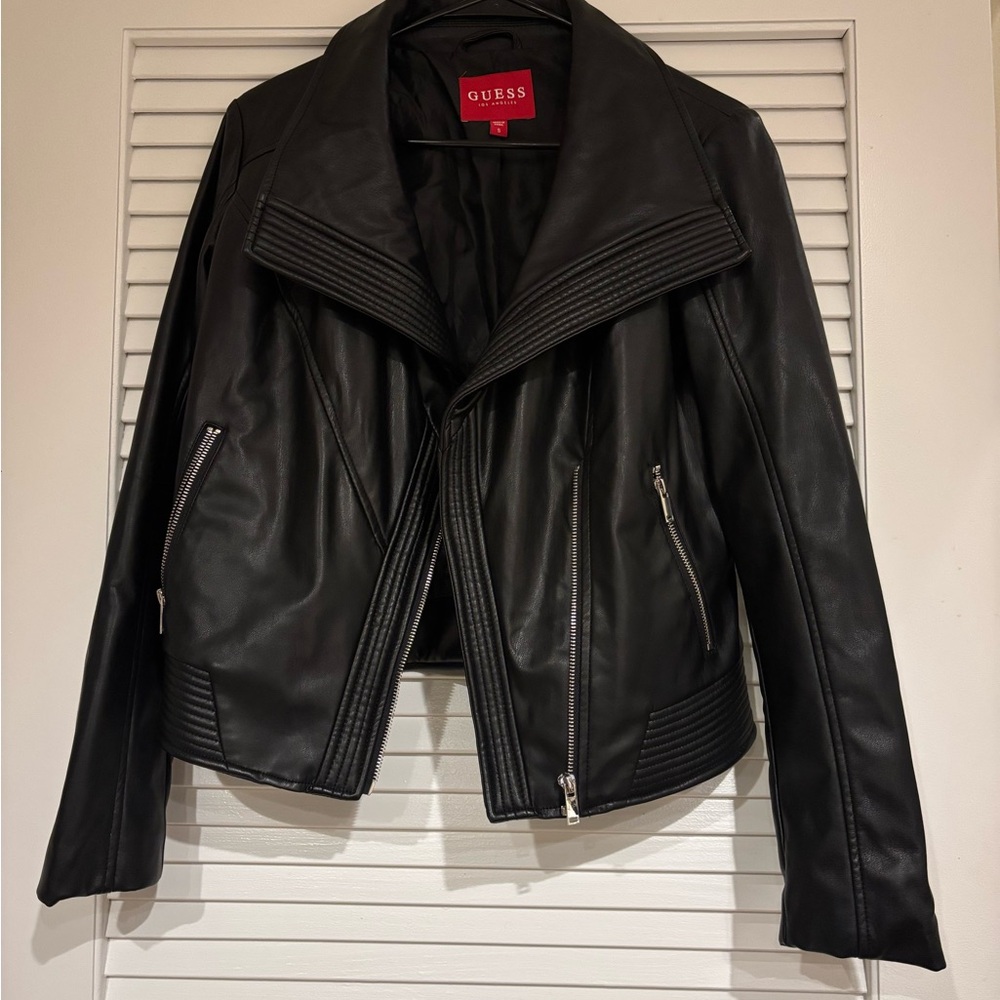 Guess Women's Sleek Black Leather Jacket